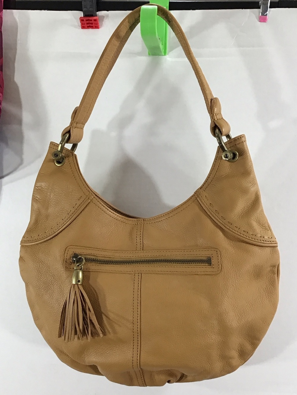 Gap Tan Leather Hobo Bag with Tassel Detail shoulder bag